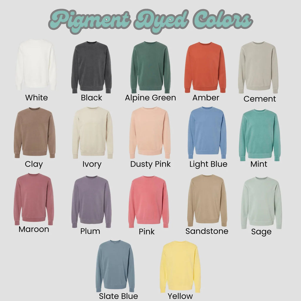 Embroidered Haunted House Sweatshirt: Pigment-Dyed Halloween Pullover