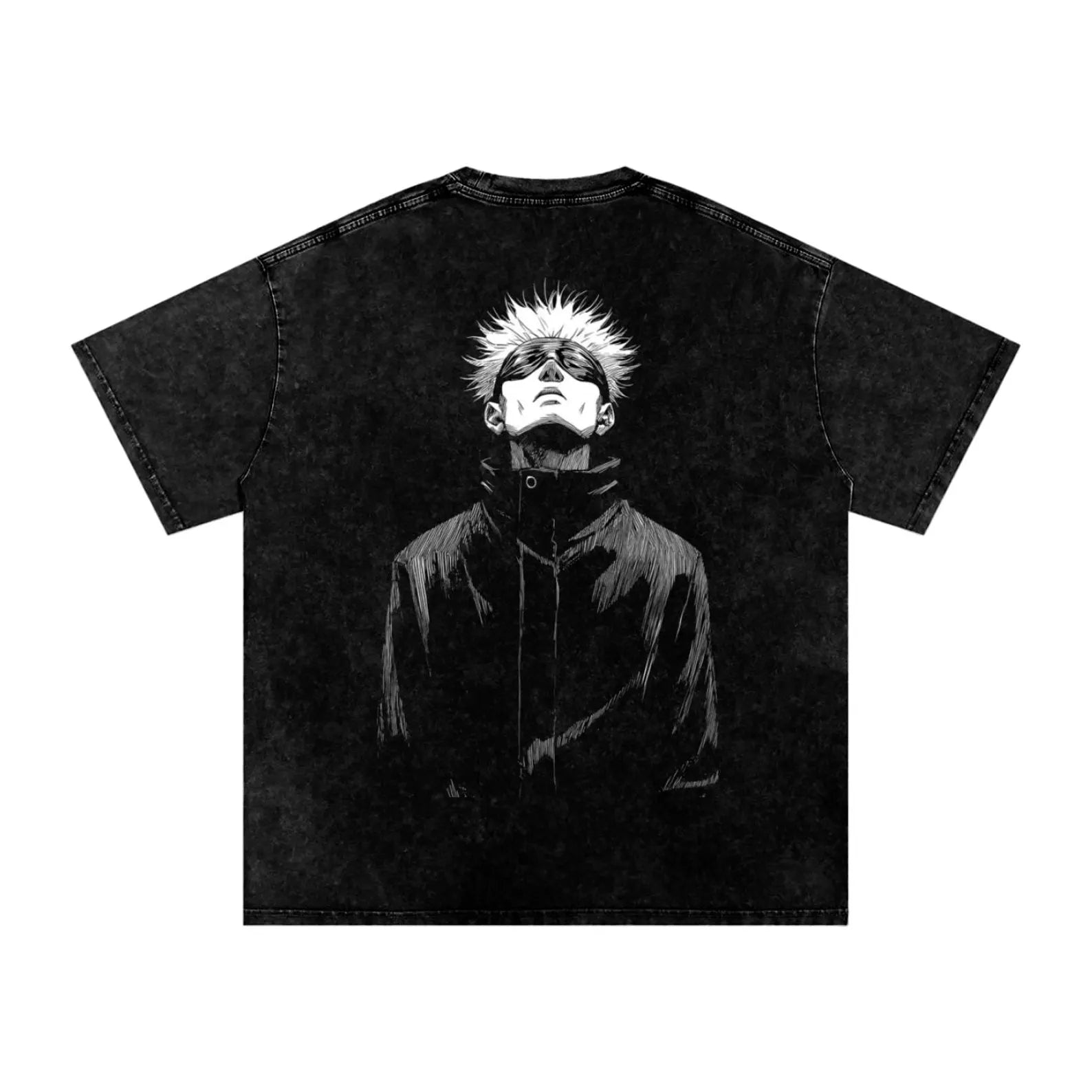 Jujutsu Kaisen Anime Acid Wash Oversized T-Shirt Satoru Gojo Anime T-Shirt Gift