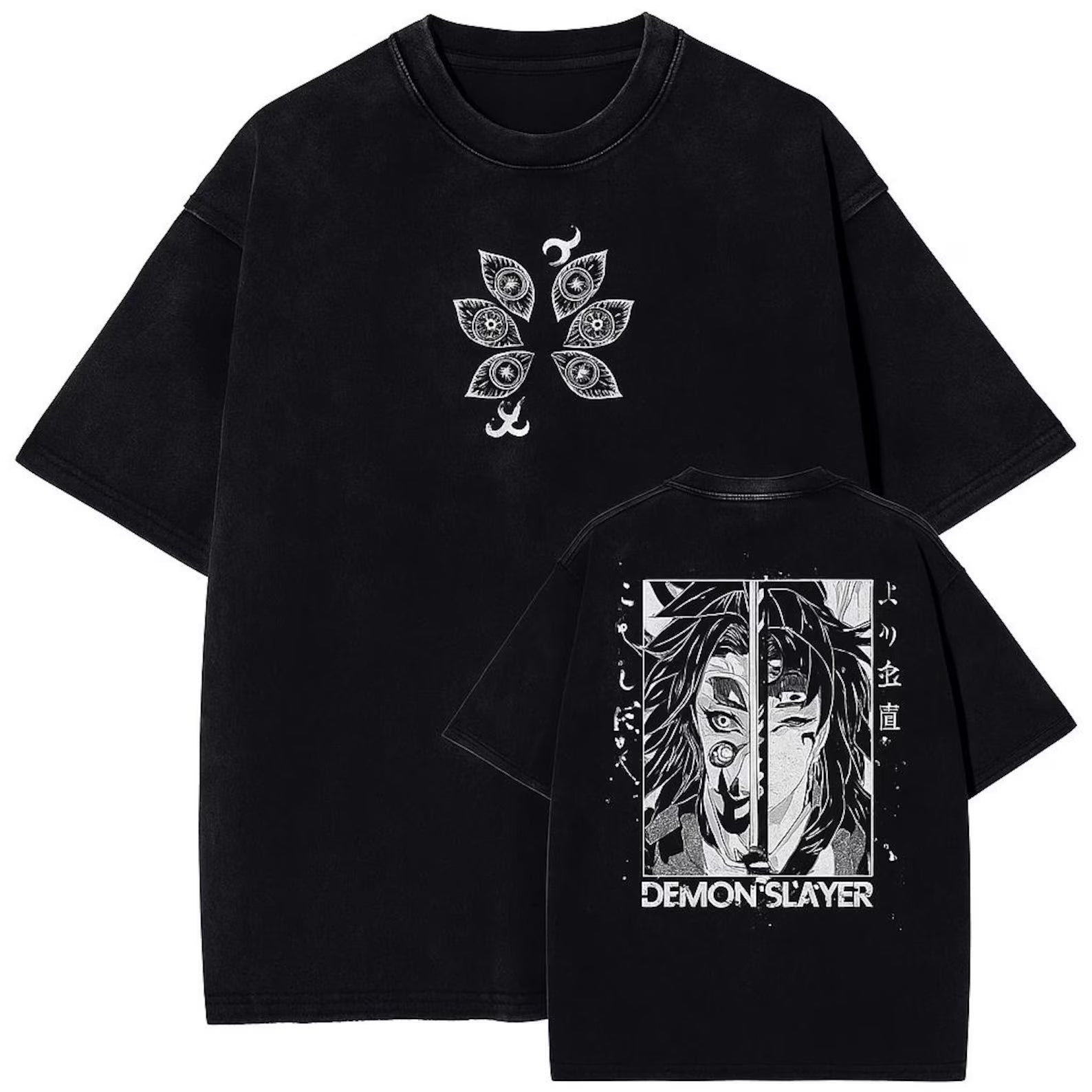Demon Slayer Kokushibo T-Shirt - Vintage Washed Oversized Shirt
