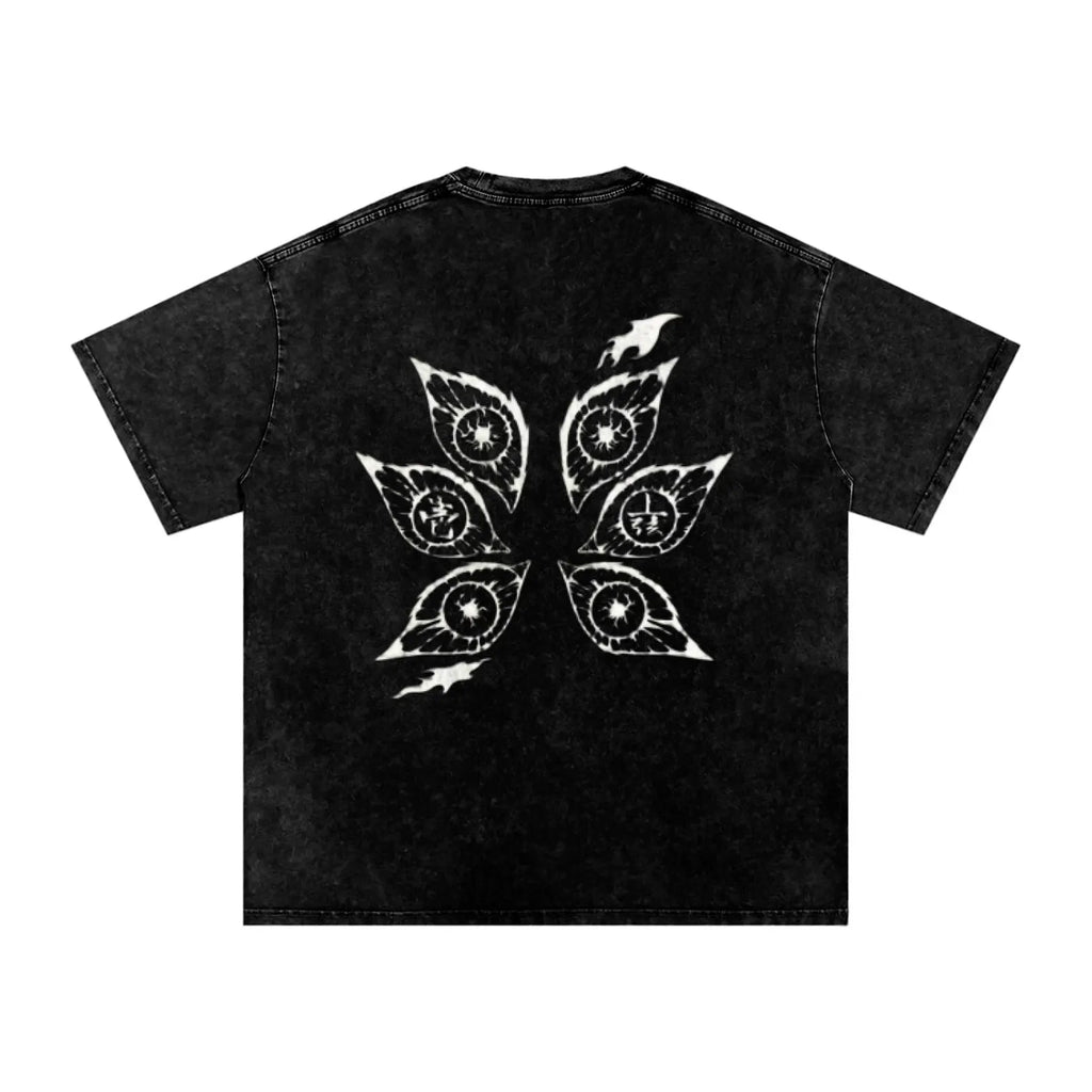 Demon Slayer Anime Acid Washed Oversize T-Shirt Kokushibo Anime Tee Gift For Him