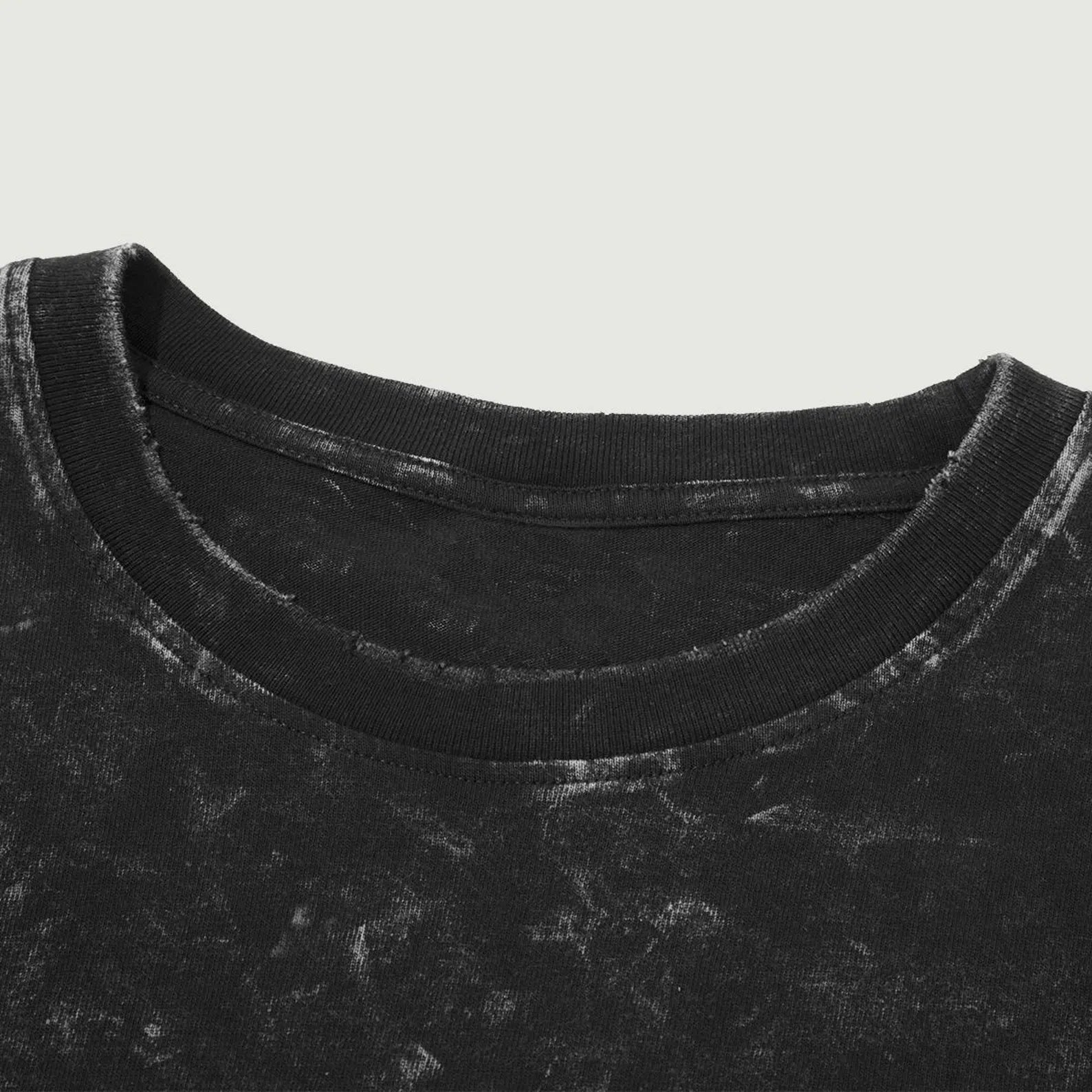 Demon Slayer Anime Acid Washed Oversize T-Shirt Kokushibo Anime Tee Gift For Him