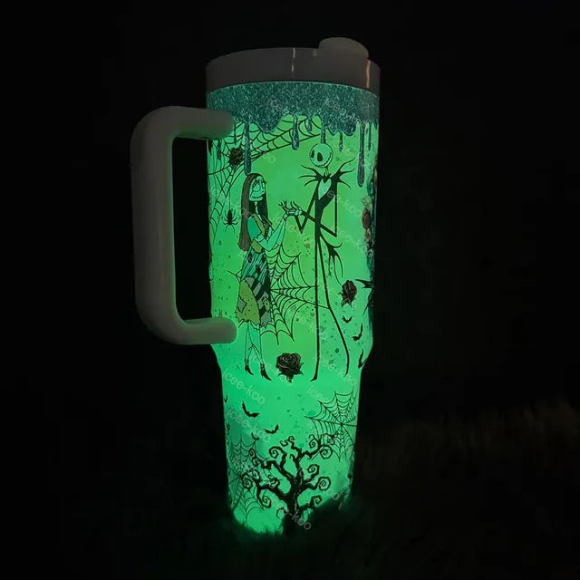 🎁 The Ultimate Halloween Gift: Sally x Jack Skellington 40oz Tumbler 💀✨